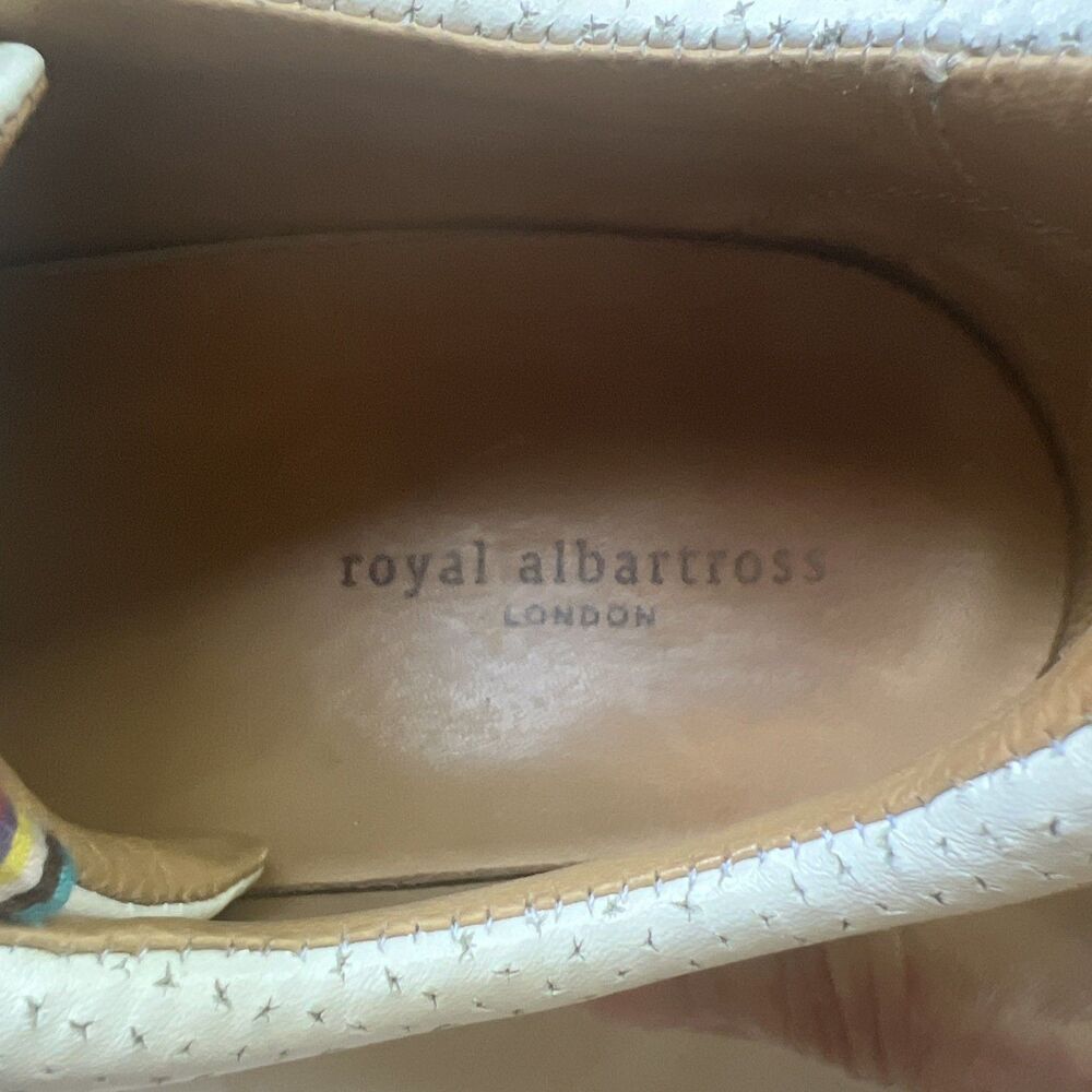 Royal Albartross Golf Sneakers Shoes Women’s 9 White Leather Green Laces - Picture 9 of 11